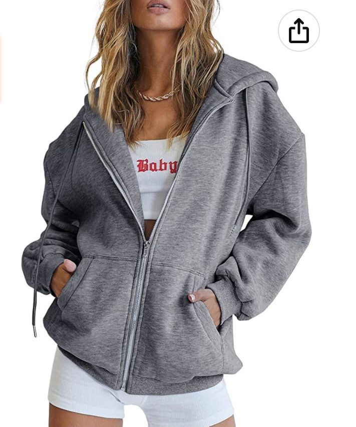 Oversized Streetwear Hoodie For Women & Teens – Heavyweight Fleece Pullover With Drawstring Hood & Zip Pocket, Unisex Casual Sweatshirt_voghion.com