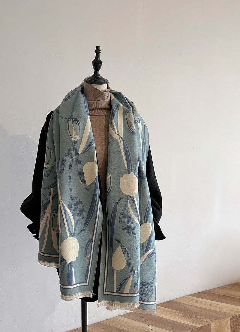 Kínai stílusú tulipánvirágok, légkondicionált szobai sál, női nyári irodai ruha, kasmír takaró, meleg kendő,_voghion.com