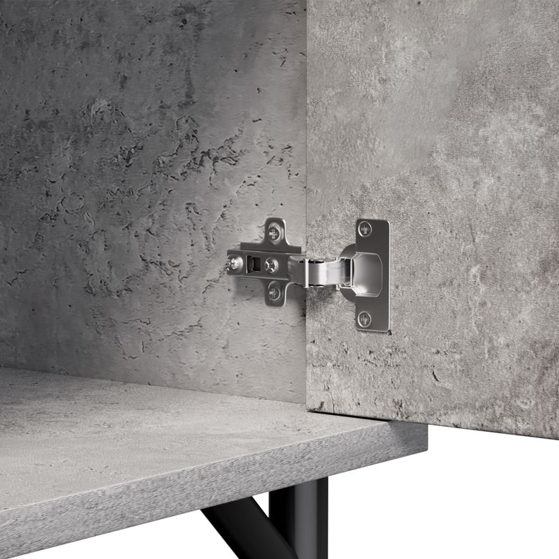Modernes 4-türiges TV-Board In Grau, 160 Cm, Con Soft-Close-Scharnieren, Für Wohnzimmer_voghion.com