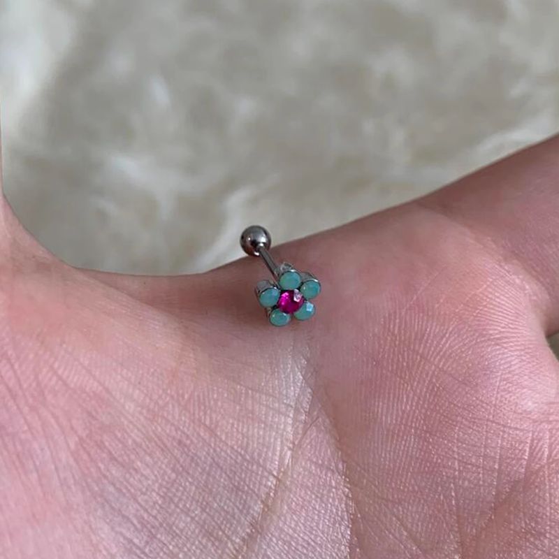 Nuovi orecchini cinesi a forma di fiore piccolo, rosso e blu, per donna, in stile etnico versatile e super lucido, di alto valore_voghion.com