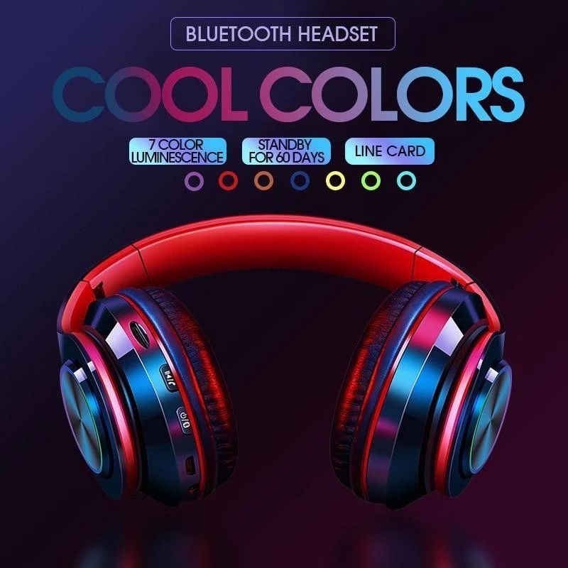 Wireless Bluetooth 5.0 Headphone With Microphone On-Ear Headset Stereo Sound Earphones Sports Gaming Foldable Headphones_voghion.com