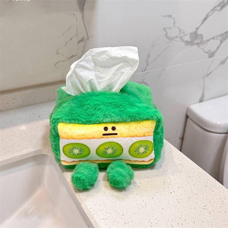 Peluche fraise dessin animé mignonne mangue chocolat kiwi boîte à sandwich pain mouchoir_voghion.com