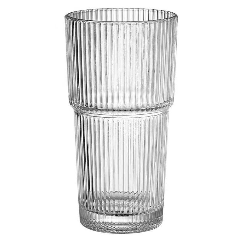 600ML Stripe Glass Coffee Cup With Straw Lid For Milk Tea Juice Breakfast Mugs Drinkware Travel Drinking Water Bottle Ho_voghion.com