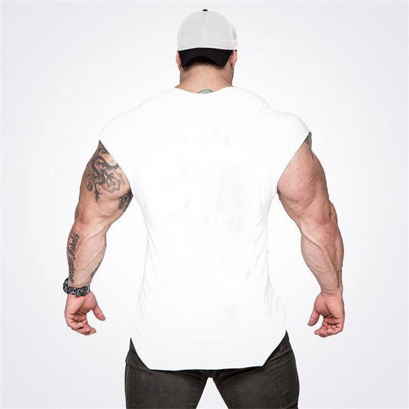 Sommer Neue männer Fitness Ärmelloses T-shirt Sport Tank Top Reine Baumwolle Tank Top Running Training Top_voghion.com
