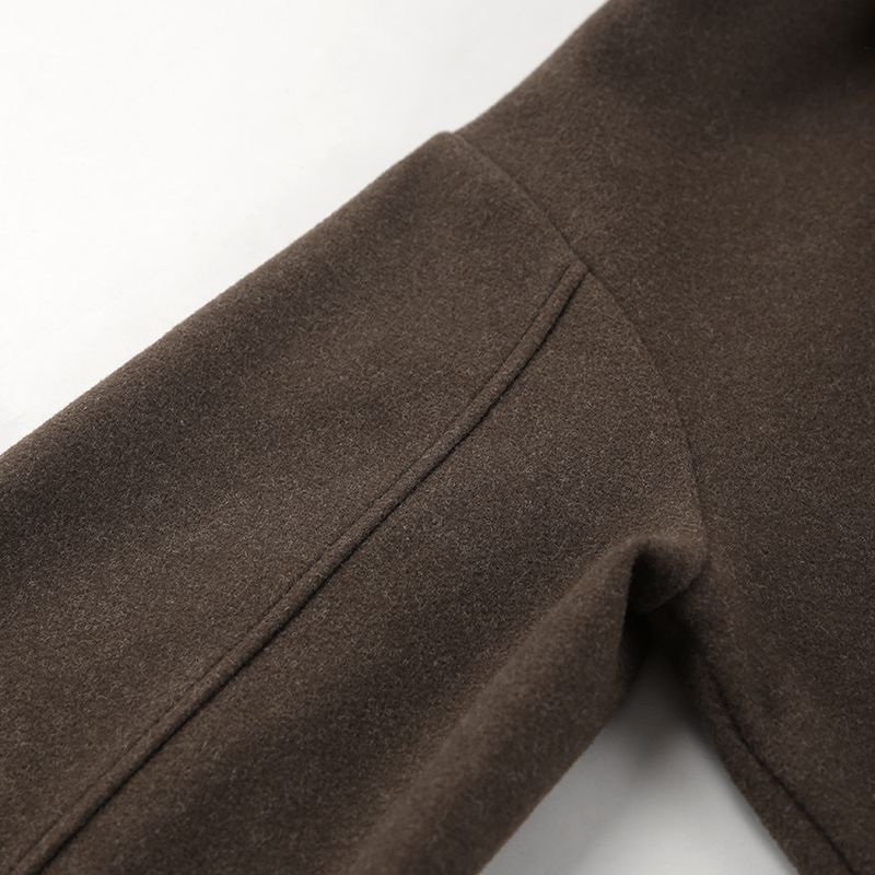 Damenbekleidung Langärmlige Tweedjacke mit Reißverschluss - Reversmantel mit entspannter Passform für Herbst und Winter, lässige, elegante Oberbekleidung_voghion.com