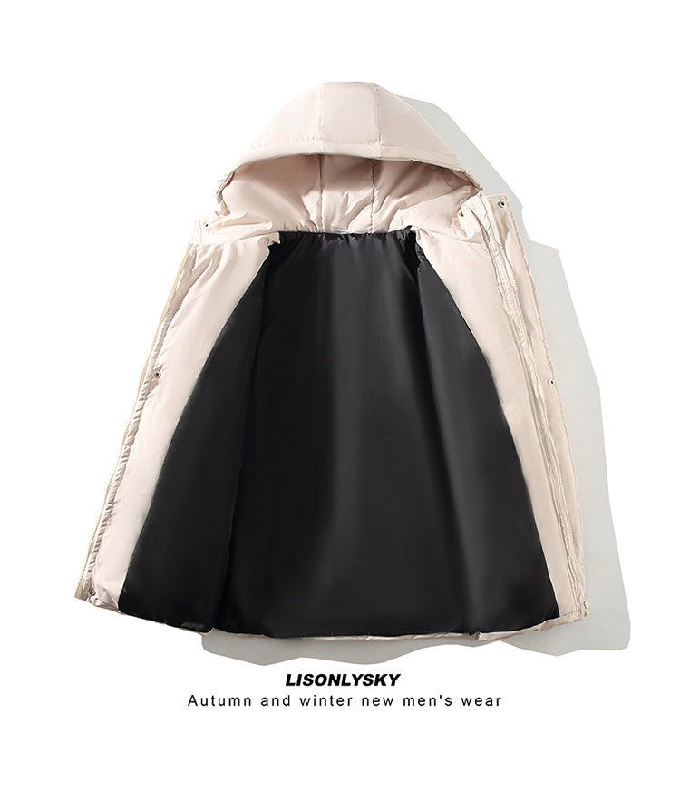 "Korean Streetwear Hooded Puffer Jacket – Thickened Cotton Winter Coat With Slim Fit Silhouette ( Detachable Fur Trim, Y2K Revival)"_voghion.com