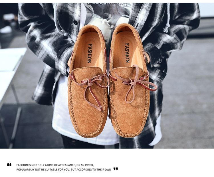 Herrskor i läder med Pig Bean-motiv, slip-on, herrskor i läder_voghion.com