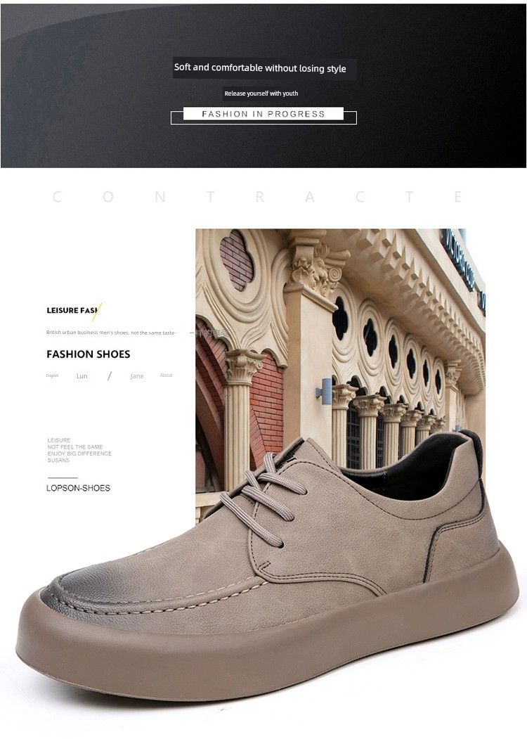 Men's Fall Soft Bottom Round Head Outdoor Leisure Leather Shoes_voghion.com