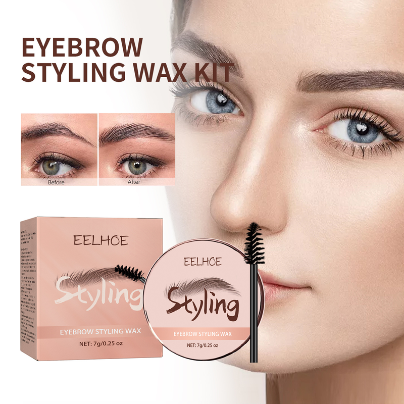 EELHOE Wenkbrauwvormset Hoogtepunten Wenkbrauwen Gelamineerd effect is niet gemakkelijk te verwijderen Make-up en natuurlijke driedimensionale wenkbrauwwas_voghion.com