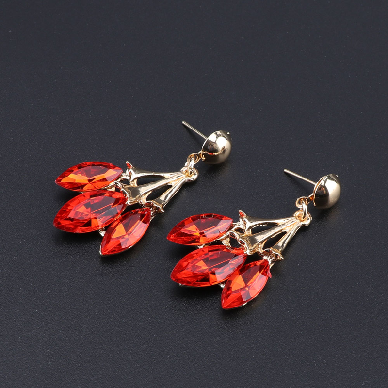 Mode coloré cristal collier ras du cou pour les femmes déclaration colliers boucle d'oreille collier Boho fête ensembles de bijoux_voghion.com