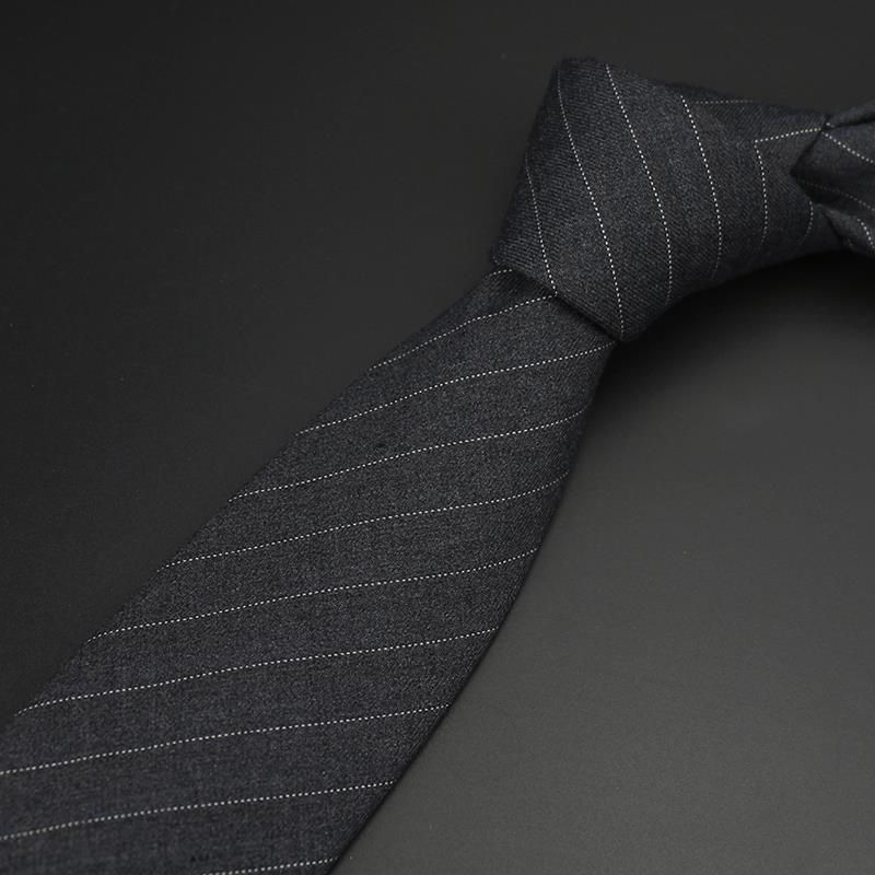 Cravatta da uomo formale, professionale, da 7,5 cm, a quadri grigi, a righe blu, basic, versatile, casual per studenti_voghion.com