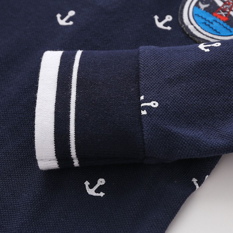 XUANMU Tricou Polo pentru băieți, bumbac de înaltă calitate, primăvară și toamnă, mânecă lungă, brodat cu desene animate, top, îmbrăcăminte casual pentru copii XB056_voghion.com
