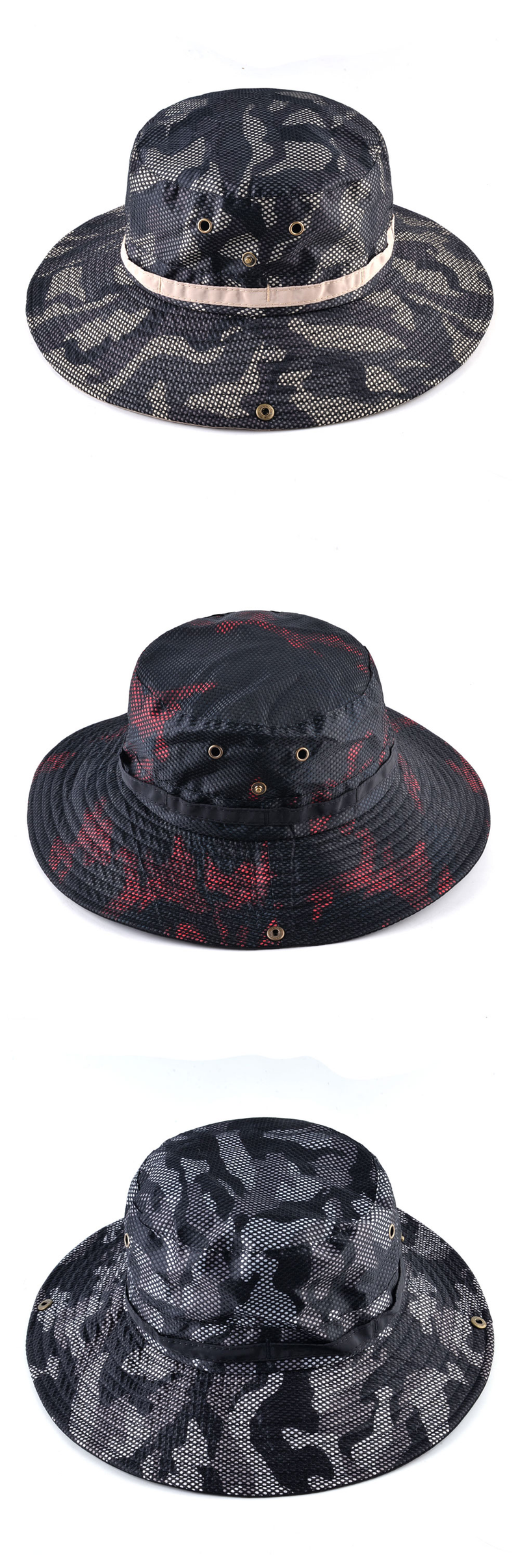 Solid color sun hats for men Outdoor Fishing cap Wide Brim Anti-UV beach caps women Bucket hat Summer Hiking camping_voghion.com