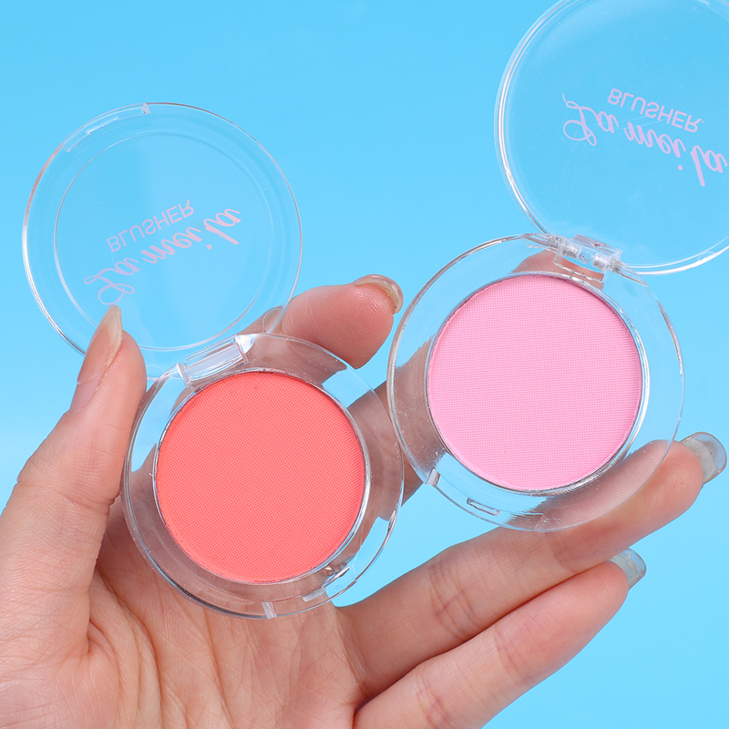 Monochromes Puder-Rouge, Pfirsich-Creme-Make-up, Lidschatten-Palette, Wangenkontur-Puder-Rouge, Kosmetik-Puder-Rouge_voghion.com