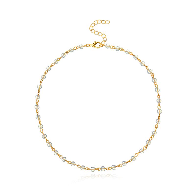 Personalisierte einfache Perlen Accessoires Mode Schlüsselbein Kette Grenzüberschreitende Damen Halskette_voghion.com
