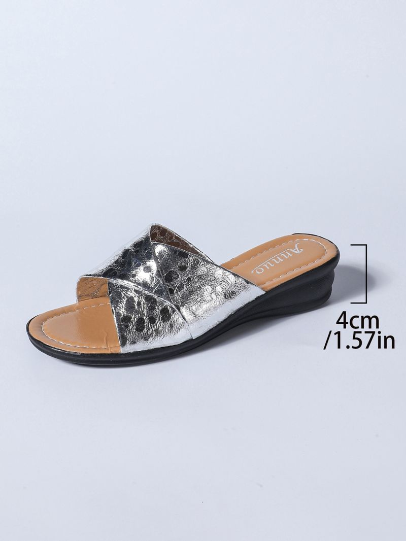 Nuovi sandali con zeppa a bocca di pesce, pantofole con una linea, pantofole da donna taglie forti, scarpe dorate_voghion.com