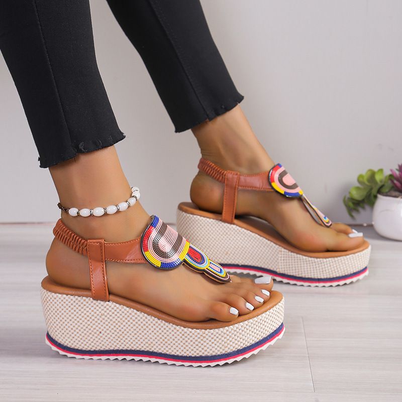 New Fashion Trend Pinched Elastic Platform Platform High Heel Comfortable Plus-size Sandals_voghion.com