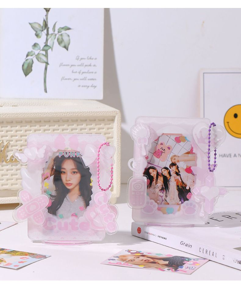 Original Sweet Cool Cute Wind Small Card Display Stand Card Brick Card Decomposition Music Desktop Card Cover Protection Card Cover_voghion.com