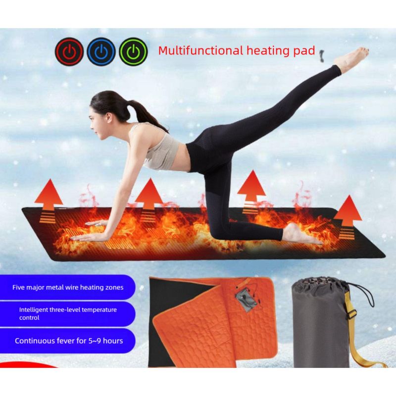 Neu Tragbares Schlafsitzkissen aus Baumwolle für Zuhause und im Freien, rutschfeste Heizung, Yogamatte_voghion.com