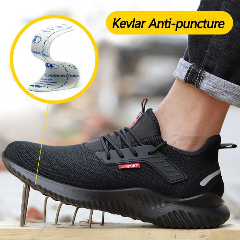 Trabo Fashion lichtgewicht comfortabele veiligheidsschoenen voor heren, kogelwerende en onverwoestbare beschermende schoenen_voghion.com