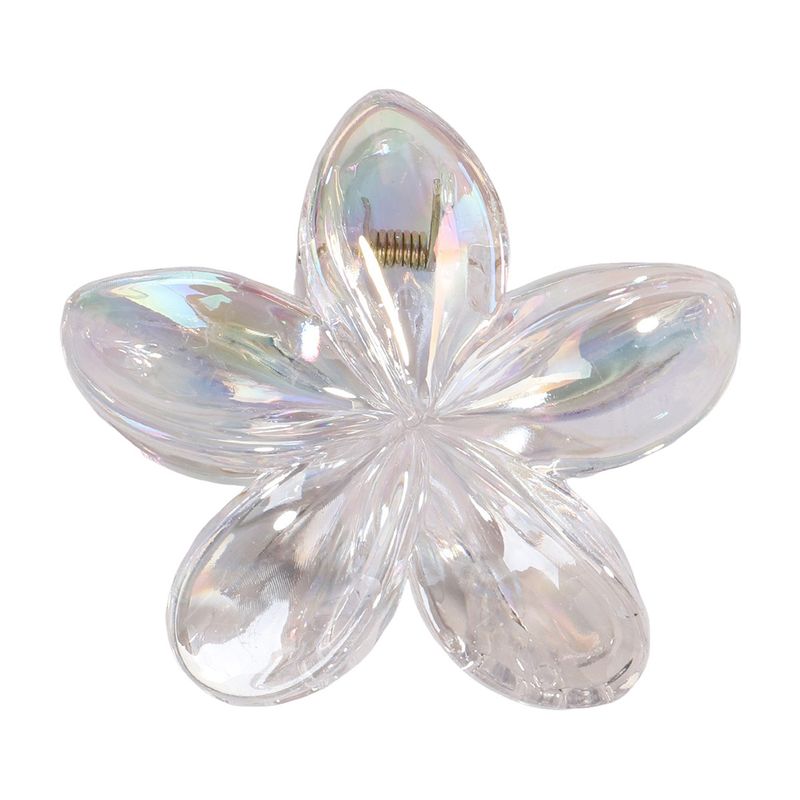 8CM Colorful Transparent Iridescent Plumeria Claw Clip - Unique Beach Vacation Style Laser Bauhinia Updo Clip_voghion.com