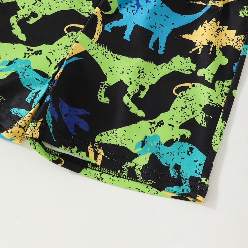 Kid's Clothing Boys' round-neck personalized dinosaur letter print short-sleeved T-shirt top + casual shorts set two-piece set_voghion.com