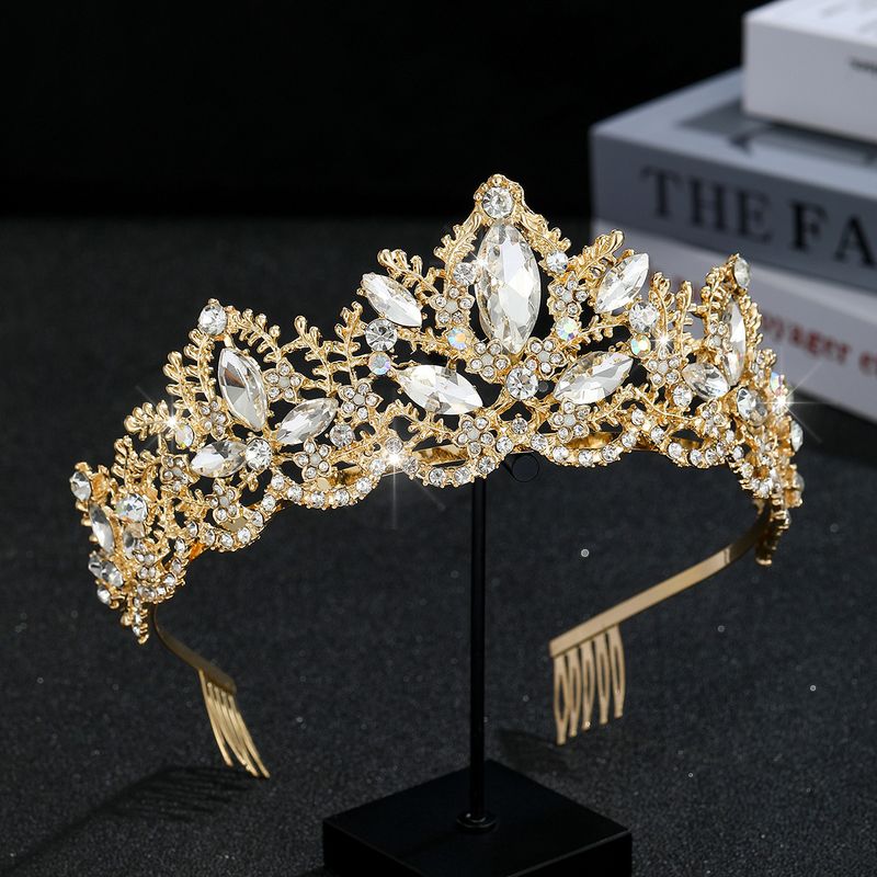 Neue High-End-Luxus Kristall Braut Kopfschmuck Legierung Krone Hochzeit Haar Zubehör Bankett Abend Haar Krone_voghion.com