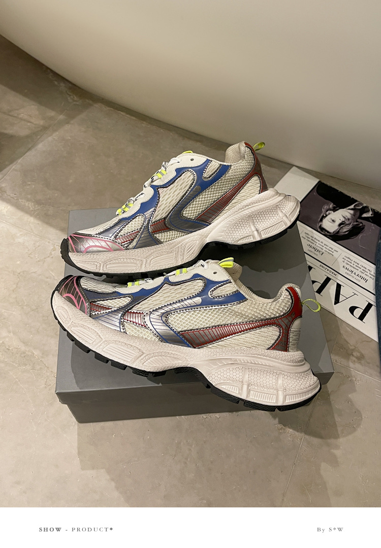 Paris sola grossa combinando com a cor sapatos antigos femininos 2024 primavera novos casuais respiráveis all-match super quentes tênis de corrida esportivos_voghion.com