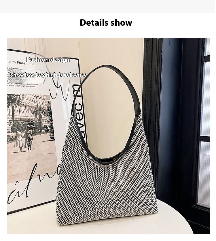 New 2024 Summer Bucket Bag Large Capacity Handbag For Vacation Beach Underarm Shoulder Bag_voghion.com