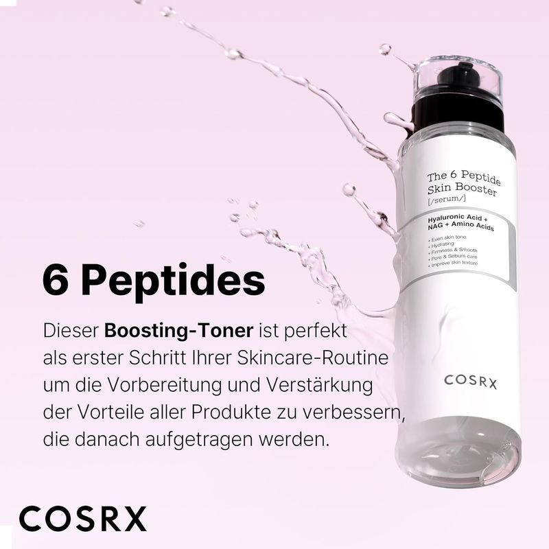 COSRX 6 Peptide Collageen Serum Toner Gezicht voor Vernieuwing en Versteviging met Niacinamide en Hyaluronzuur, Verbetert de Huid_voghion.com