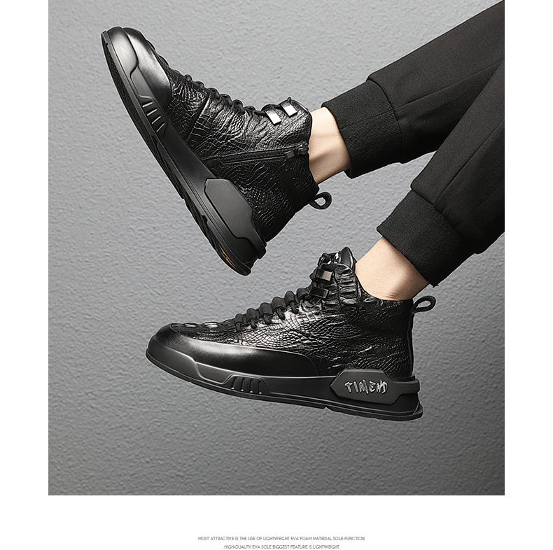 Botas Martin para hombre de invierno de corte alto de felpa, botas de nieve cálidas antideslizantes para trabajo británico, resistentes al frío e impermeables_voghion.com