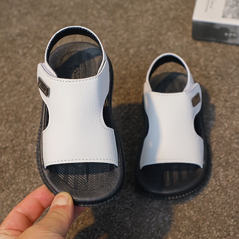 Trendy effen kleur open teen jongens, ademende antislip sandalen voor vakantiestrand, zomer_voghion.com