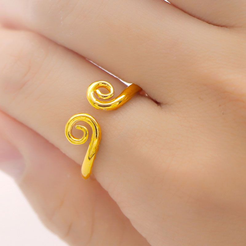 Vietnamese Sand Gold Women, Plated In Monotonous Color, With An Open Mouth Ring That Remains Colorfast For A Long Time._voghion.com
