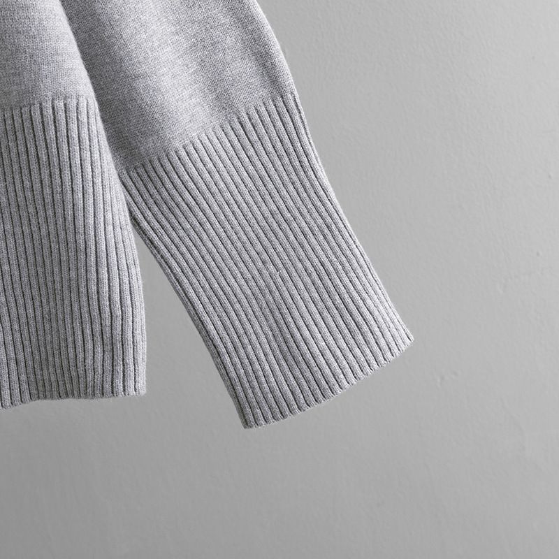 Maglione a collo alto in tinta unita, gonna a mezza lunghezza, set da due pezzi, set in maglia minimalista con collo alto, dolcevita a coste e gonna a tubino_voghion.com