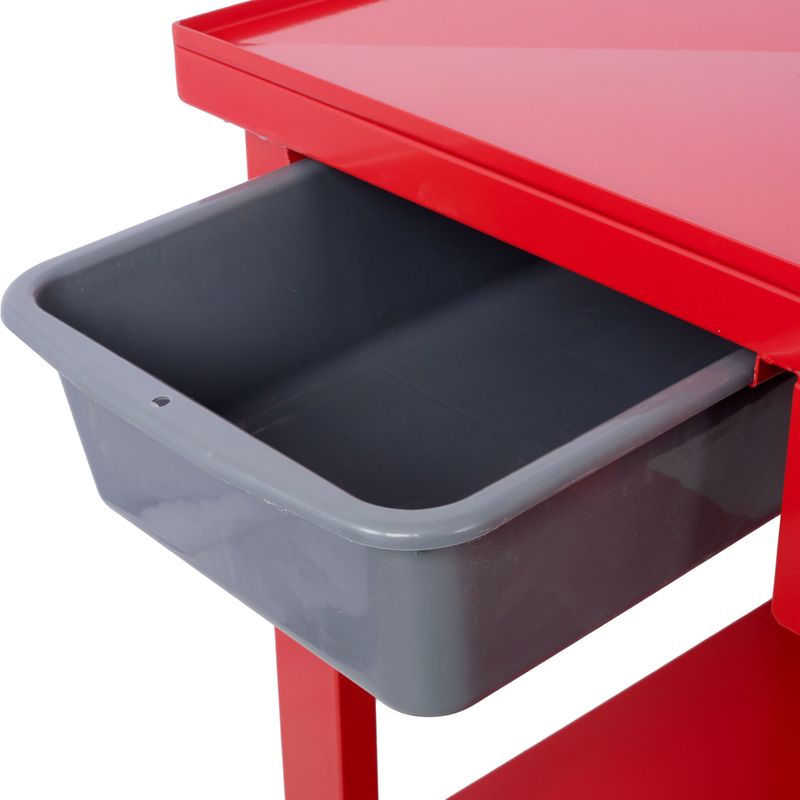Transmission Teardown Work Station 1/2 Ton Capacity Sloping Drain Table Locking Drawer Removable Drain Basin Full-Width Lower Shelf Four 4-Inch Caster Wheels_voghion.com