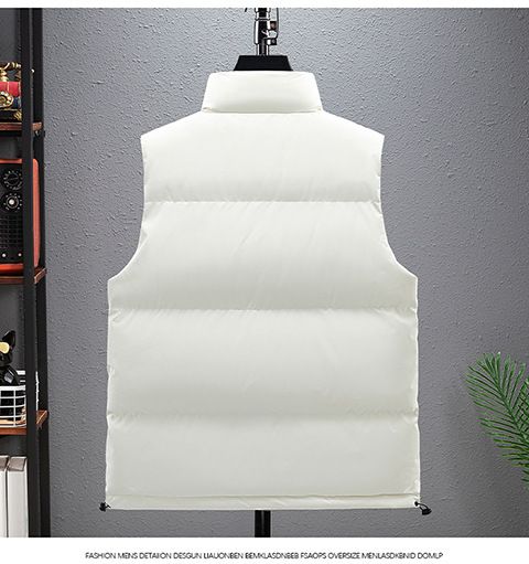 Oversize-Steppweste, ärmellos, mit Seitentaschen, dickem Baumwollmischgewebe, knitterfreiem Polyesterfutter, Unisex-Lagenlook, unverzichtbar_voghion.com