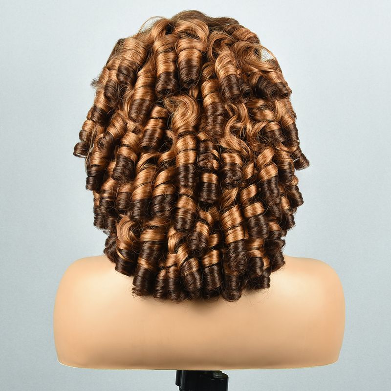 16" T4/30/4 Bouncy Curl Pruik Remy HD Lace Front Pruiken Hoge Dichtheid Bouncy Curly 13x4 Lace Frontal Menselijk Haar Pruiken Voor Vrouwen 300%_voghion.com