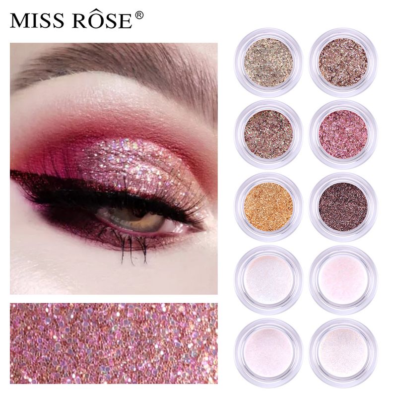 MISS ROSE Ombretto da sirena Glitter Ombretto Jincong colorato Bling Highlight Cream Illuminante viso Glitter liquido_voghion.com
