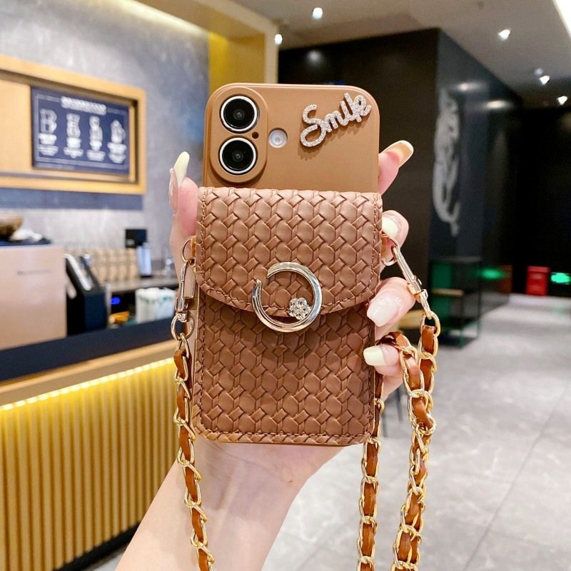 Portemonnee Diamond Case voor Samsung Galaxy A56 A06 A55 A35 A15 A54 S24 FE S25 Ultra A36 A16 Crossbody Strap Lanyard Leren Hoes_voghion.com