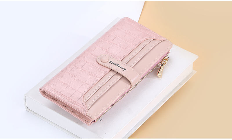 Baellerry New Women's Long Wallet Stone Pattern Multi-Card Clutch Zipper Card Holder Wholesale_voghion.com