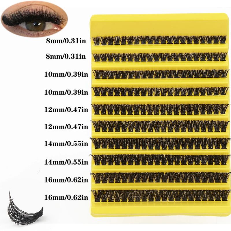Eyelashes Set 30/40/80D Thick Curling 10 Rows Of Large Capacity Single Cluster DIY Self Grafted Segmented False Eyelashes_voghion.com