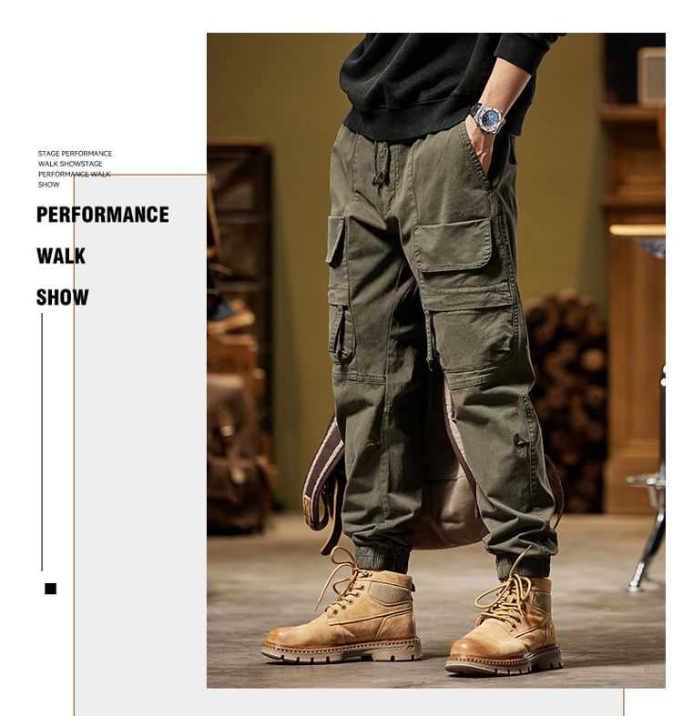 New personalized high street style tooling trousers casual trousers versatile simple fashion niche design leggings_voghion.com