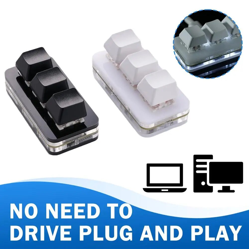 Aangepaste Mini USB 3 sleutels programmeren ro Kopiëren Plakken Knippen Keypa HID Driver Gratis ondersteuning Re Switch Mechanisch_voghion.com