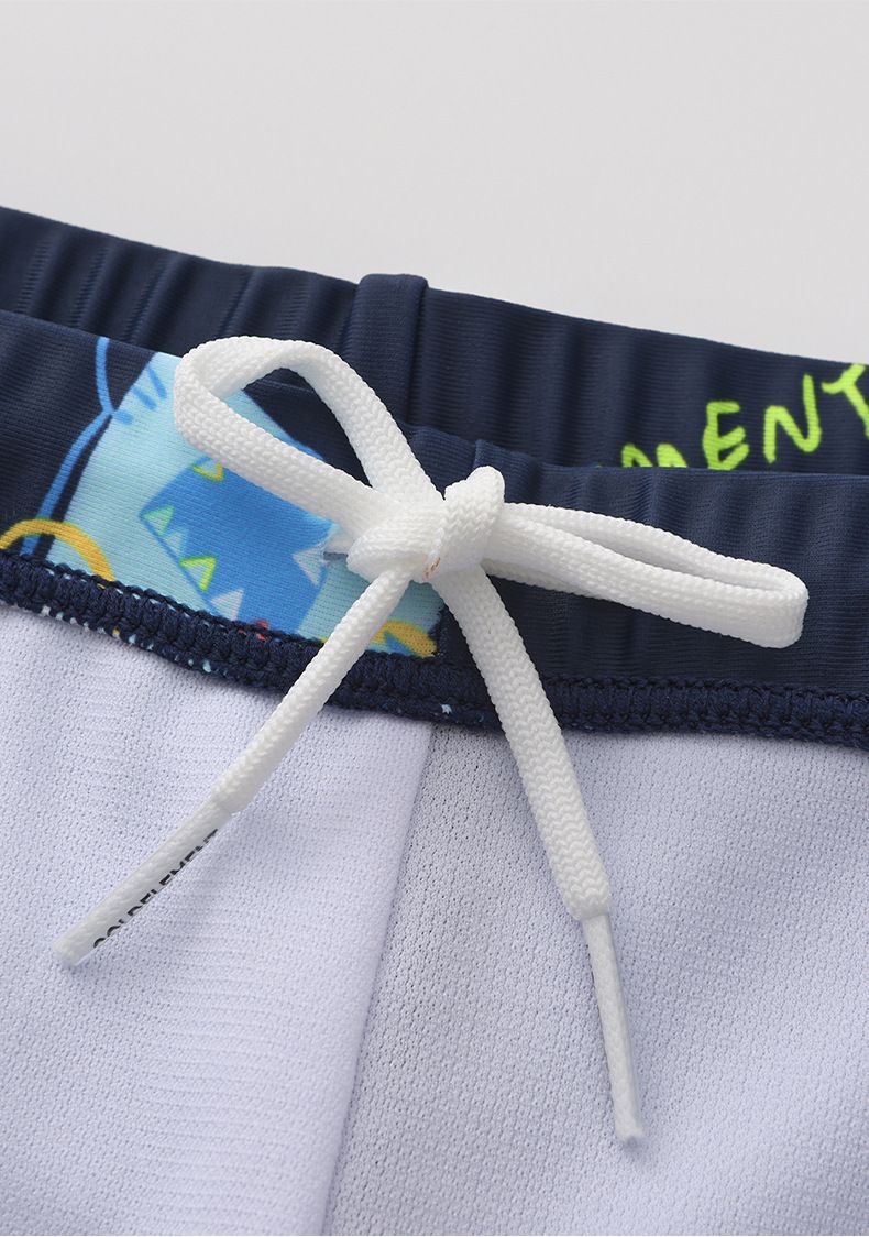 Boys' Short Sleeve Swimwear Set With Matching Swim Cap - Cartoon Print Quick-Dry Rash Guard & Swim Trunks (Ages 1-8, Sizes 110-160)_voghion.com
