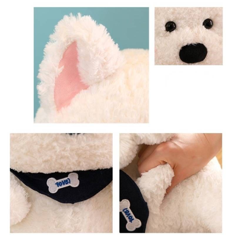 Schal Hund Weiß Entzückendes Plüschtier Weiches Stofftier für Geschenke Anlässe Und_voghion.com