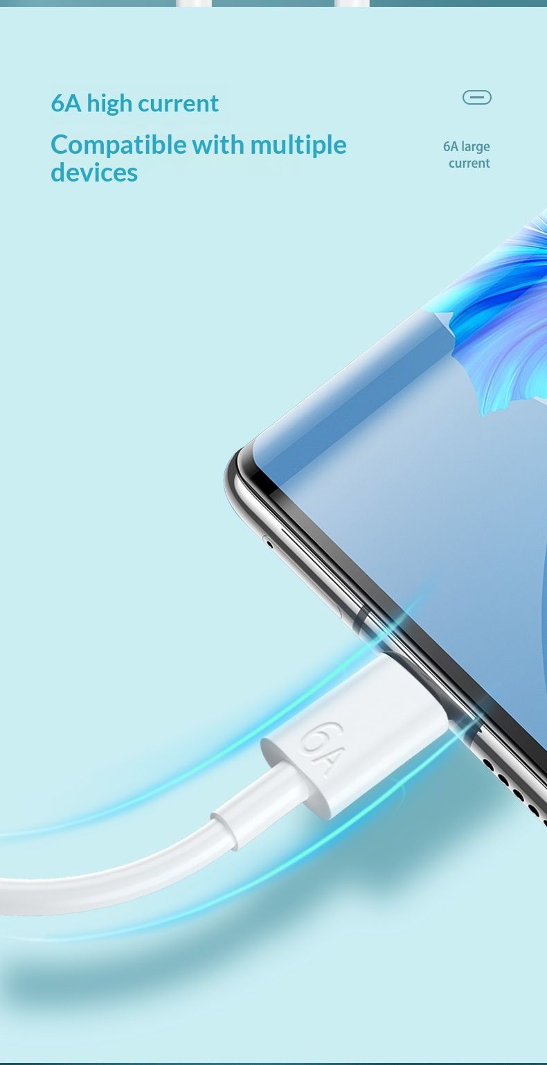 Digitex 6a Data Super Fast Type-c Flash Suitable For Huawei Honor Mobile Phone Typec Charging Cable_voghion.com