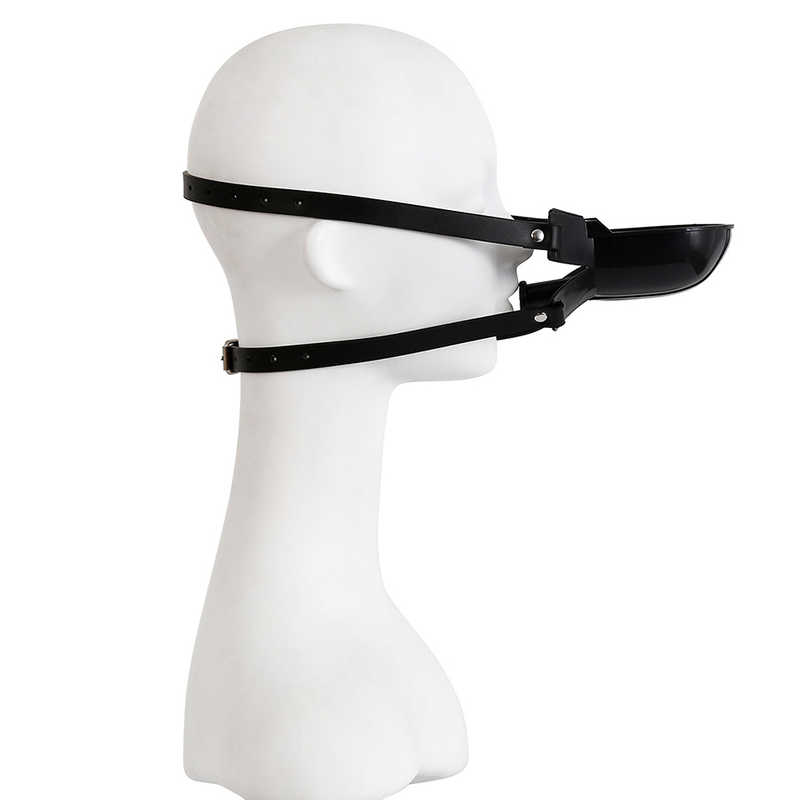 Oral Enema Funnel Drool Plug Gags Bondage Head Harness BDSM Toilet Funnel Open Mouth Gag Mask Hood for Wom_voghion.com