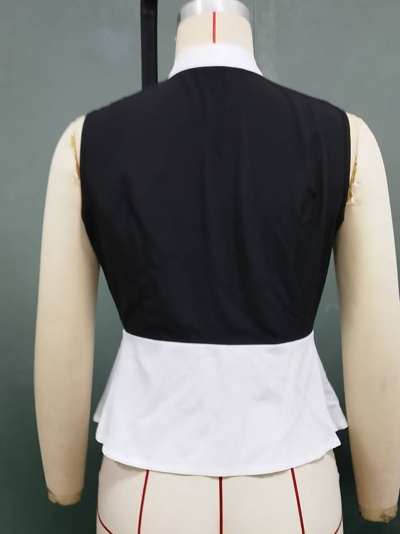 Cardigan a due pezzi in stile pendolare, senza maniche, da donna_voghion.com