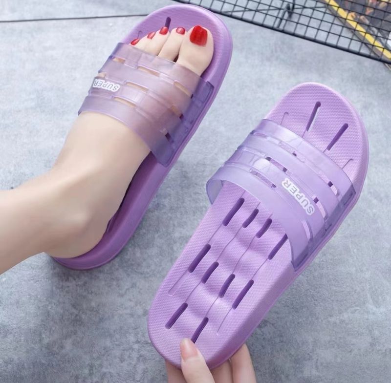 Smart Foot Light Magnetic Thick Sole Solid Color Bathroom Slippers_voghion.com