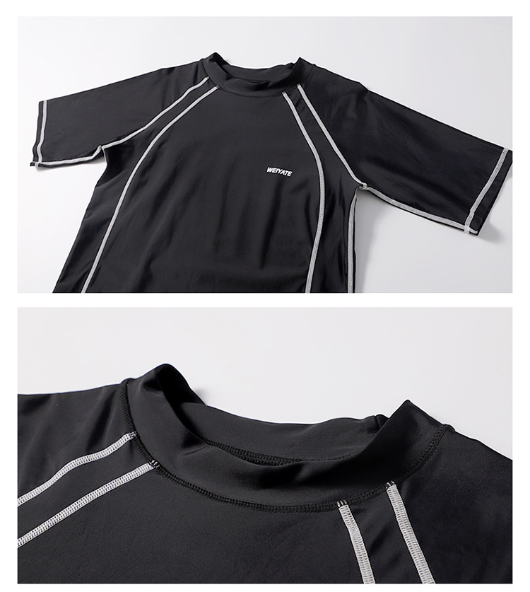 Vêtements de famille Maillot de bain père-fils Maillot de bain pour enfants Crème solaire séparée Respirant Chaud à manches courtes Maillot de bain pour garçons Combinaison pour hommes_voghion.com